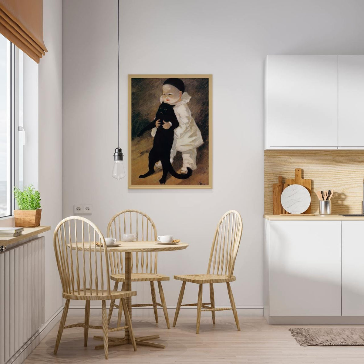 Théophile Steinlen, Pierrot and the Cat - art nouveau wall art, vintage French decor, whimsical cat print, classic home