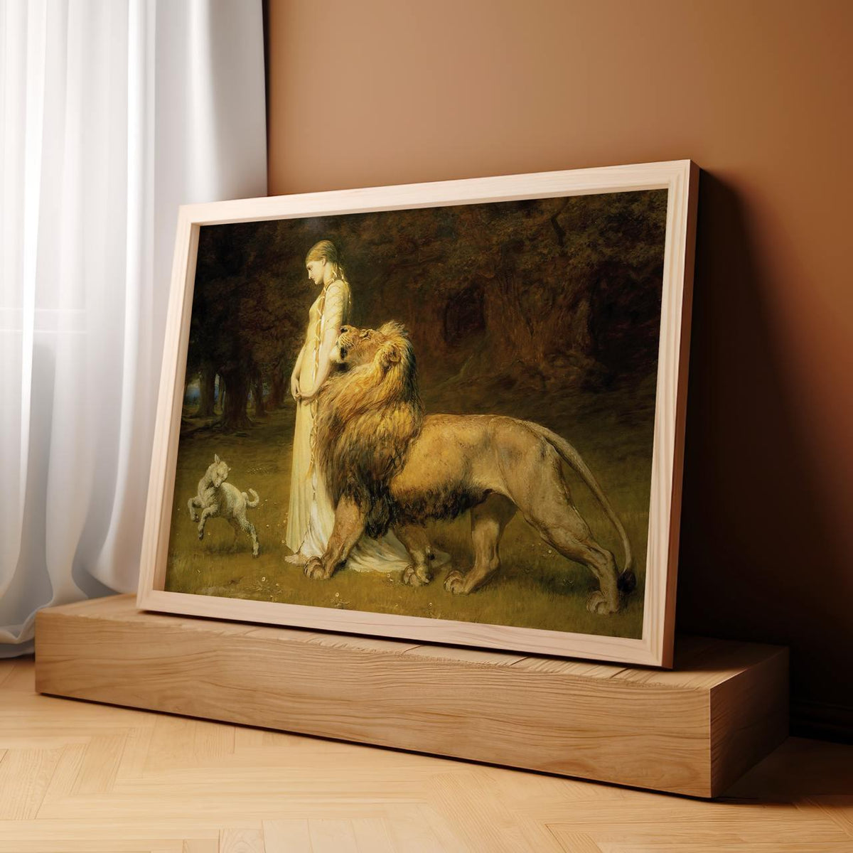 Una and the Lion by Briton Rivière – Classic Victorian Painting, Fine Art Canvas Print, Giclee Reproduction, Gallery Wra