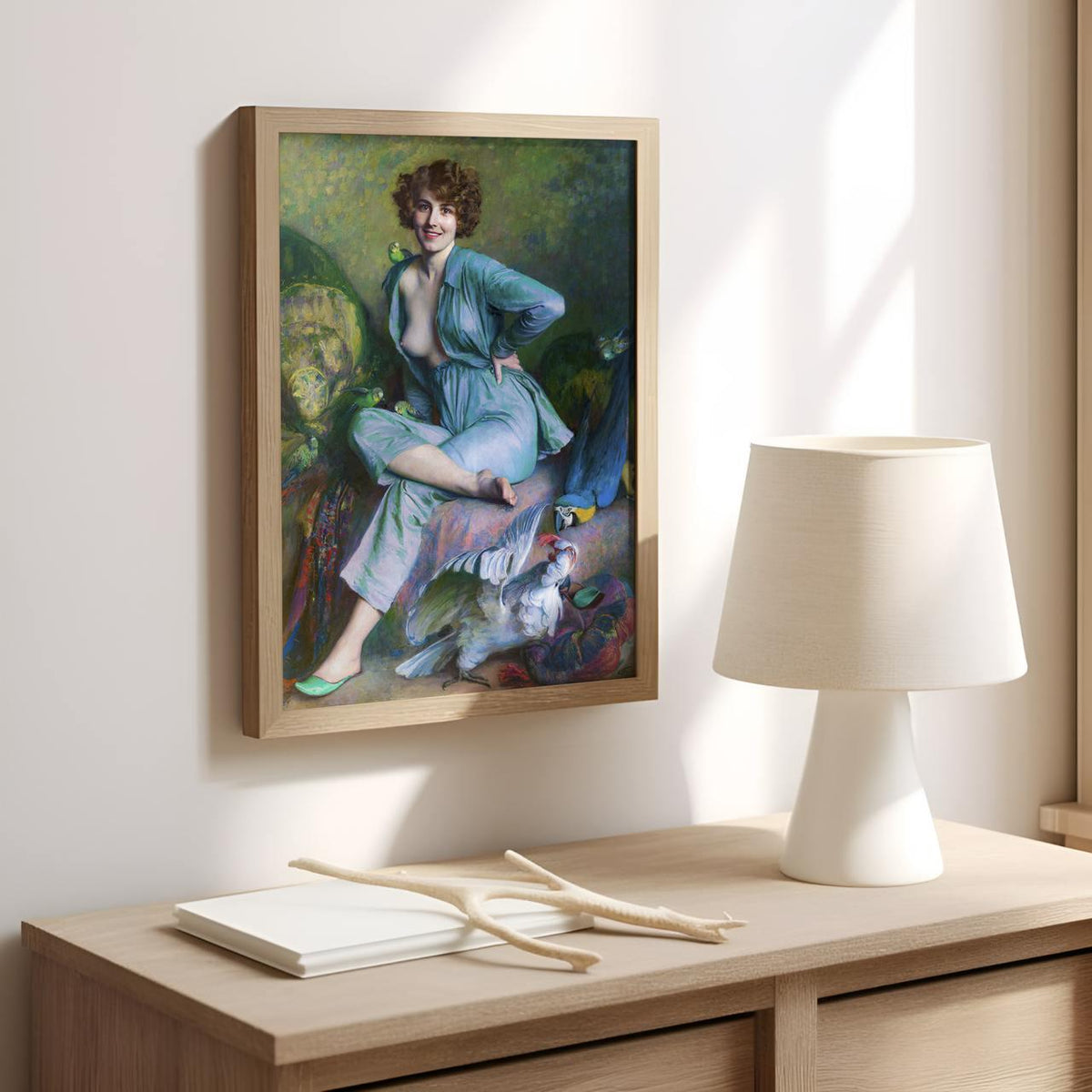 The Familiar Birds by Émile Friant – 1921 Realist Nature Scene, French Impressionist Art Print, Giclee Canvas, Serene Ou