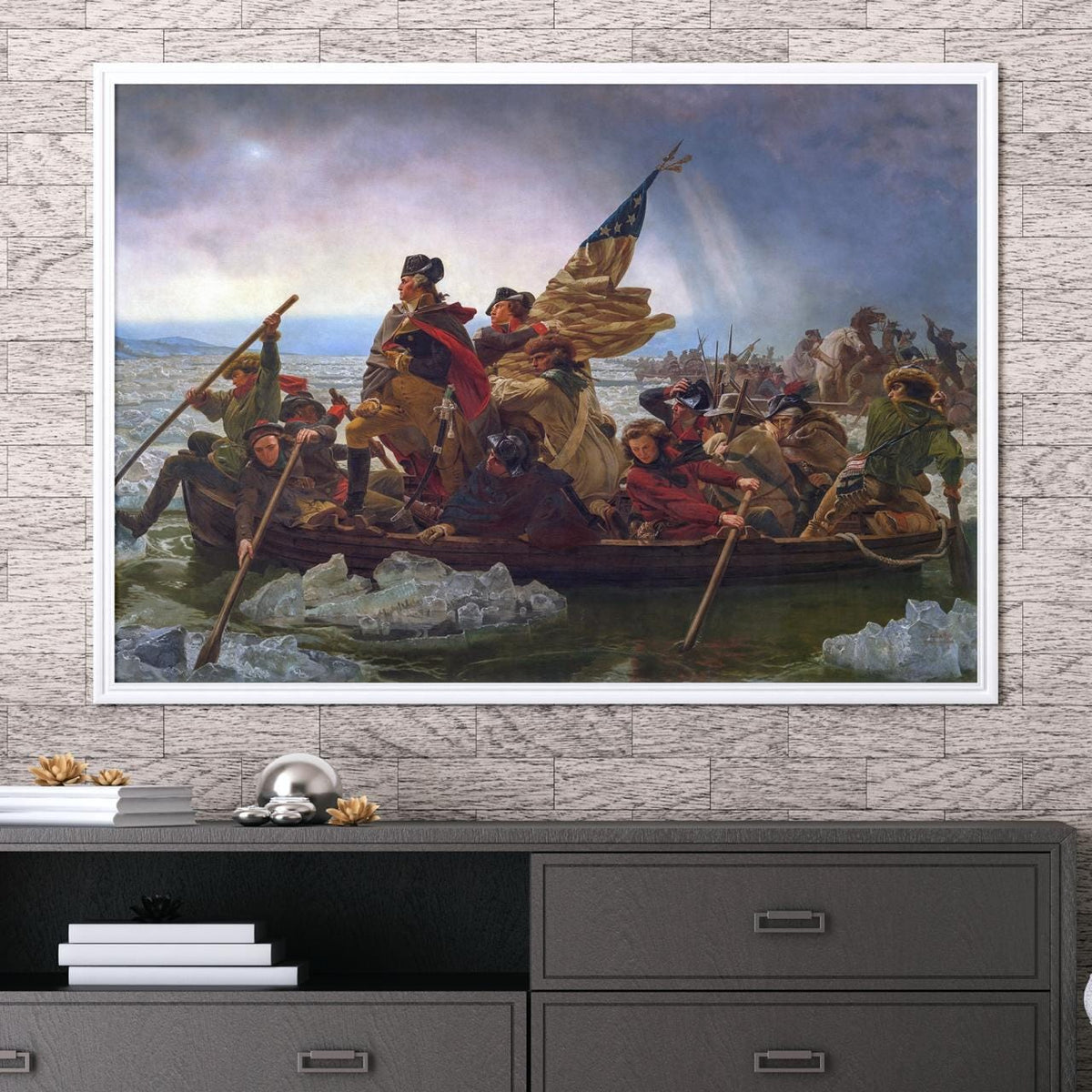 Washington Crossing the Delaware by Emanuel Leutze – 1851 Historic American Art Print, Revolutionary War Canvas, Giclee