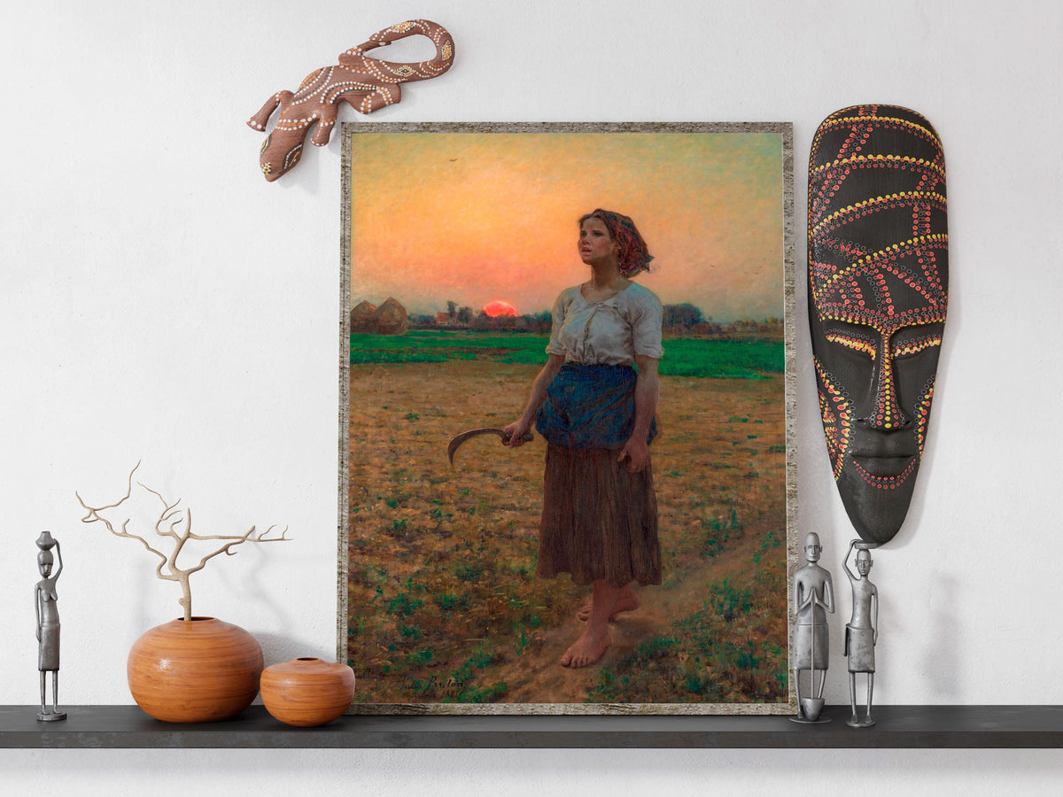 Jules Breton - Song Of The Lark. Fine art print, Provincial art print, Canvas reproduction, Сountryside scene poster, Gi