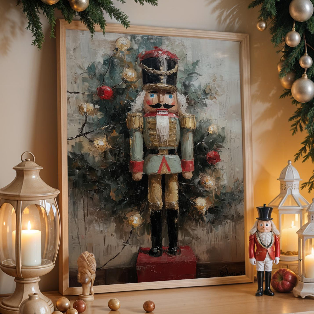 Christmas Nutcracker Wall Art, Vintage Holiday Print, Classic Festive Poster, Cozy Winter Home Decor
