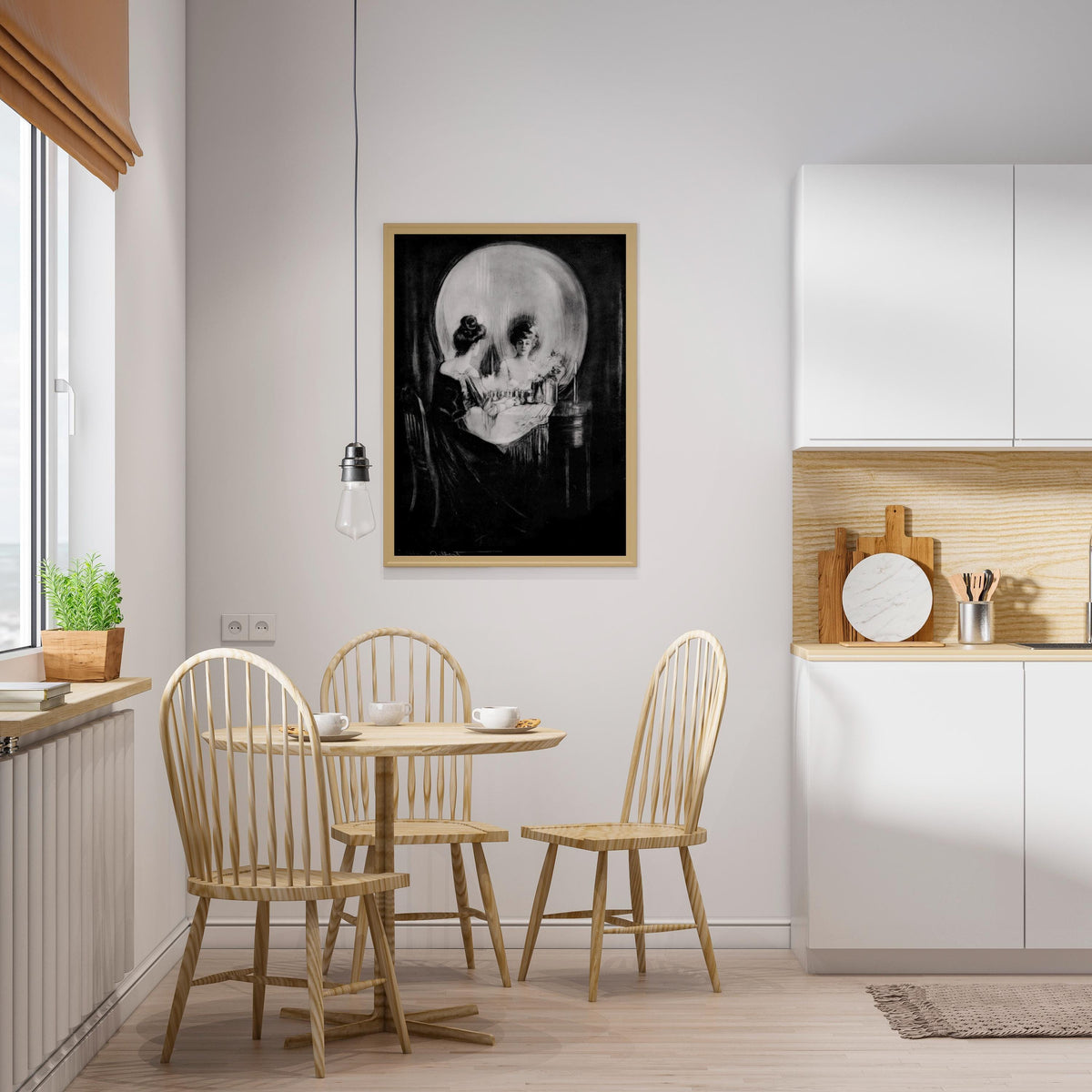 Charles Allan Gilbert - All is vanity. Dark wall art, Gothic poster print, Skull art print on canvas, Canvas painting, B
