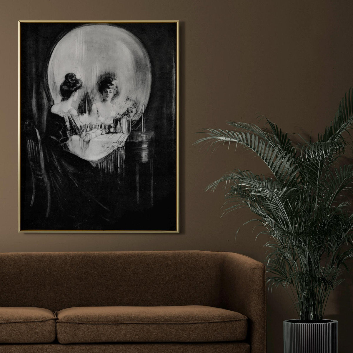 Charles Allan Gilbert - All is vanity. Dark wall art, Gothic poster print, Skull art print on canvas, Canvas painting, B