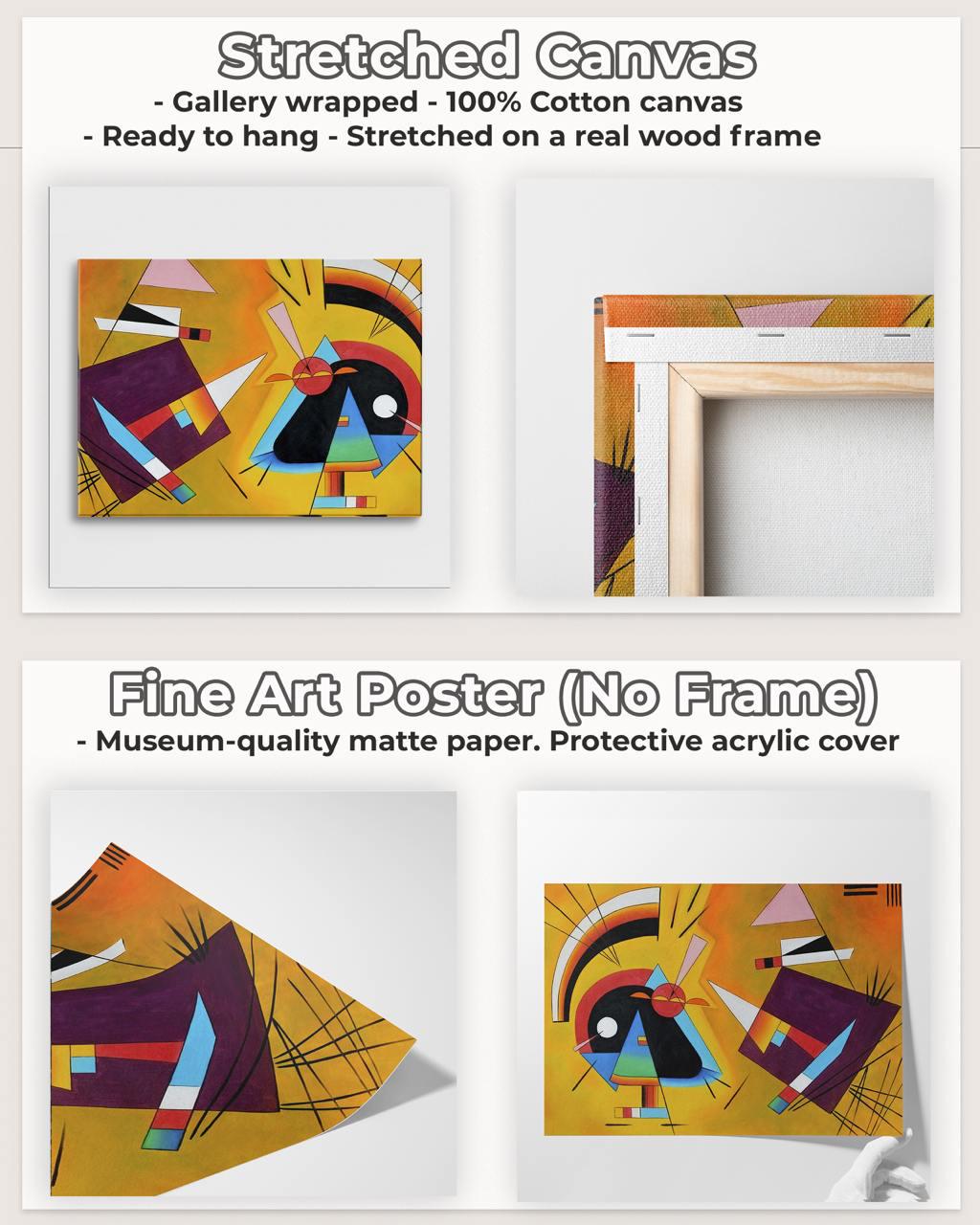 Wassily Kandinsky - Upward - Geometric Abstract Canvas Print, Vibrant Modern Wall Art, Large Oversized Framed Decor