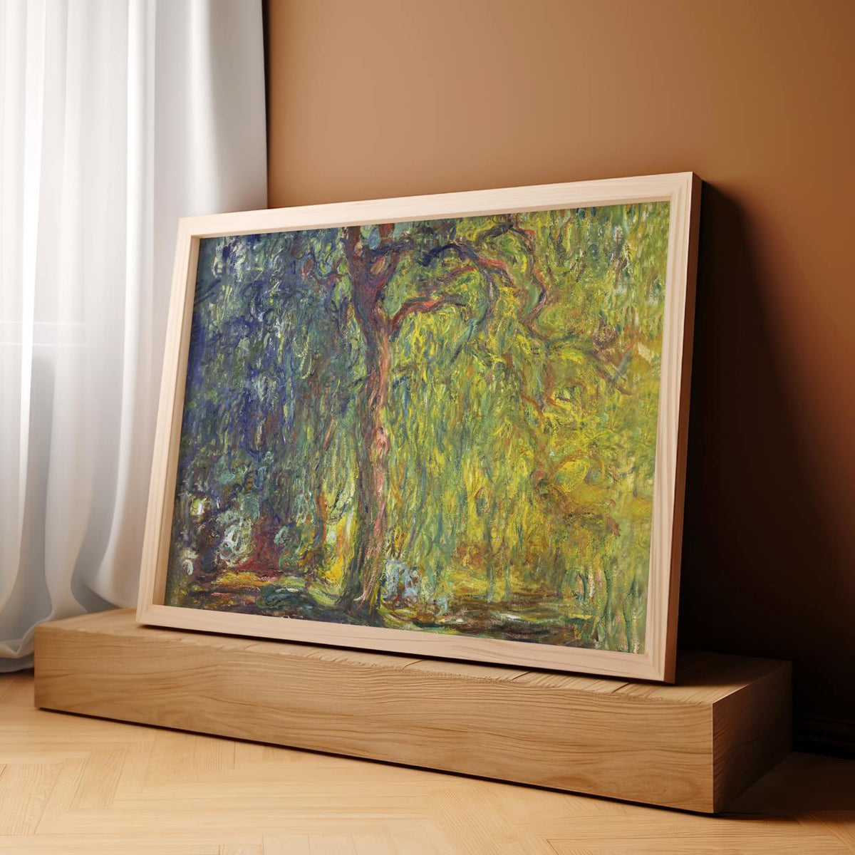 Claude Monet, Weeping Willow - Garden Tree Print, Impressionist Nature Art, Serene Decor, Modern Living Room Canvas Wall
