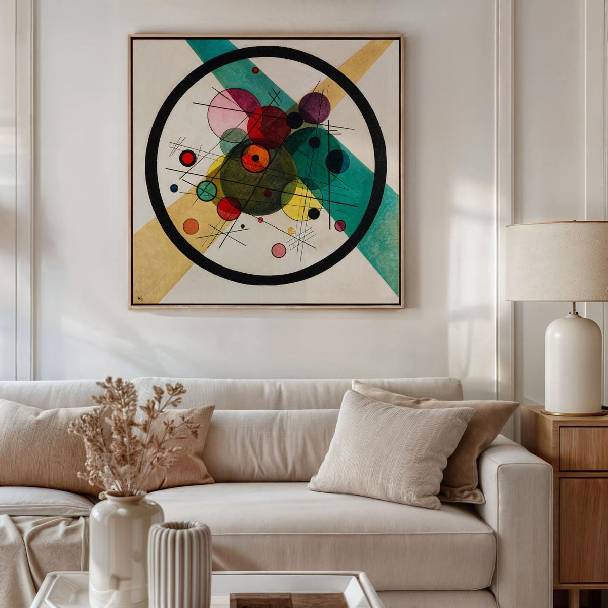 Wassily Kandinsky, Circles in a Circle 1923 - Abstract Canvas Wall Art, Modern Home Decor, Framed Print