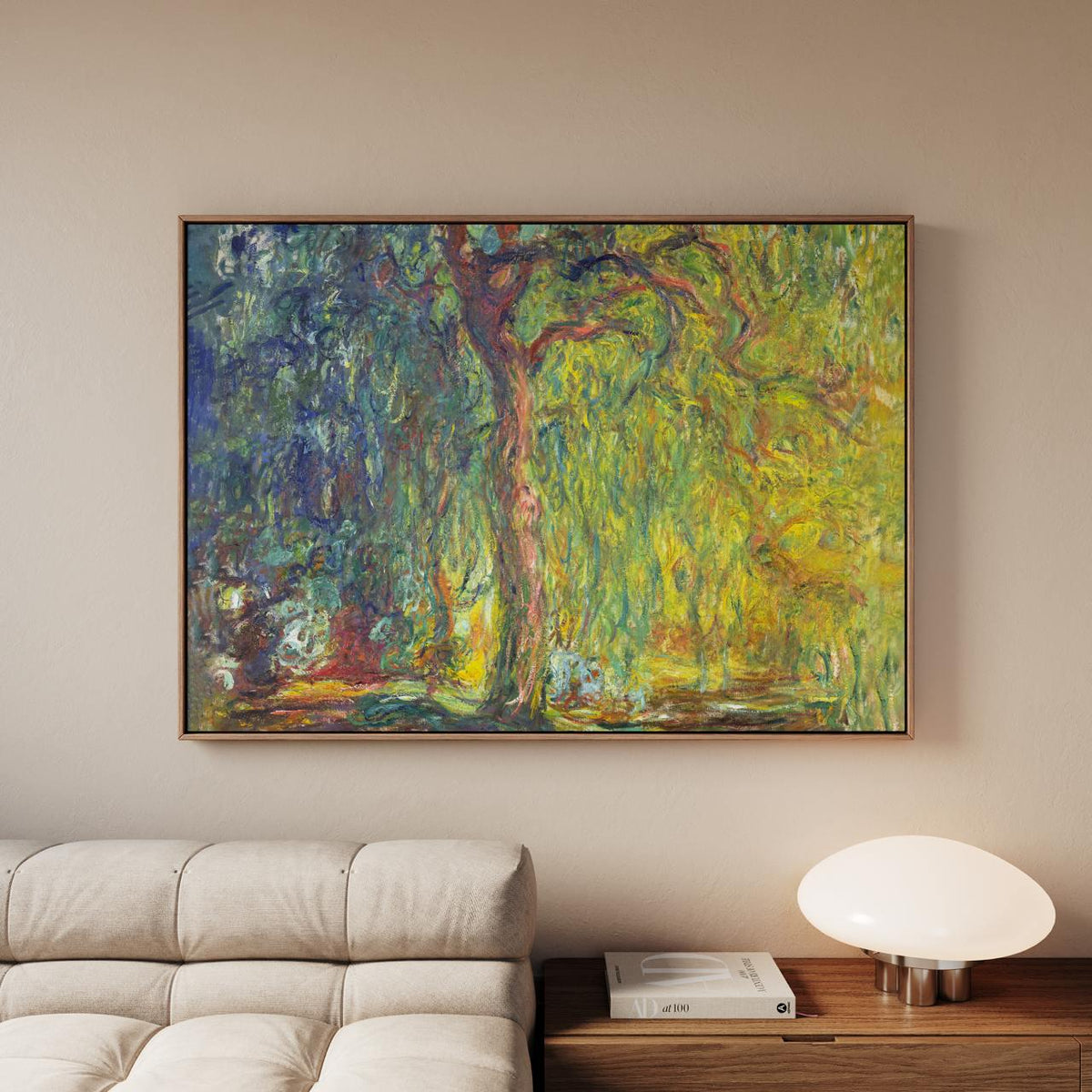 Claude Monet, Weeping Willow - Garden Tree Print, Impressionist Nature Art, Serene Decor, Modern Living Room Canvas Wall