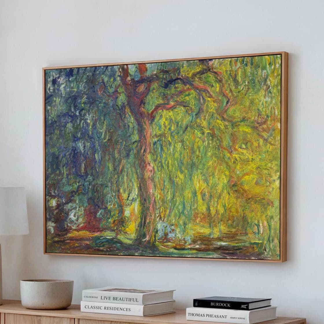 Claude Monet, Weeping Willow - Garden Tree Print, Impressionist Nature Art, Serene Decor, Modern Living Room Canvas Wall