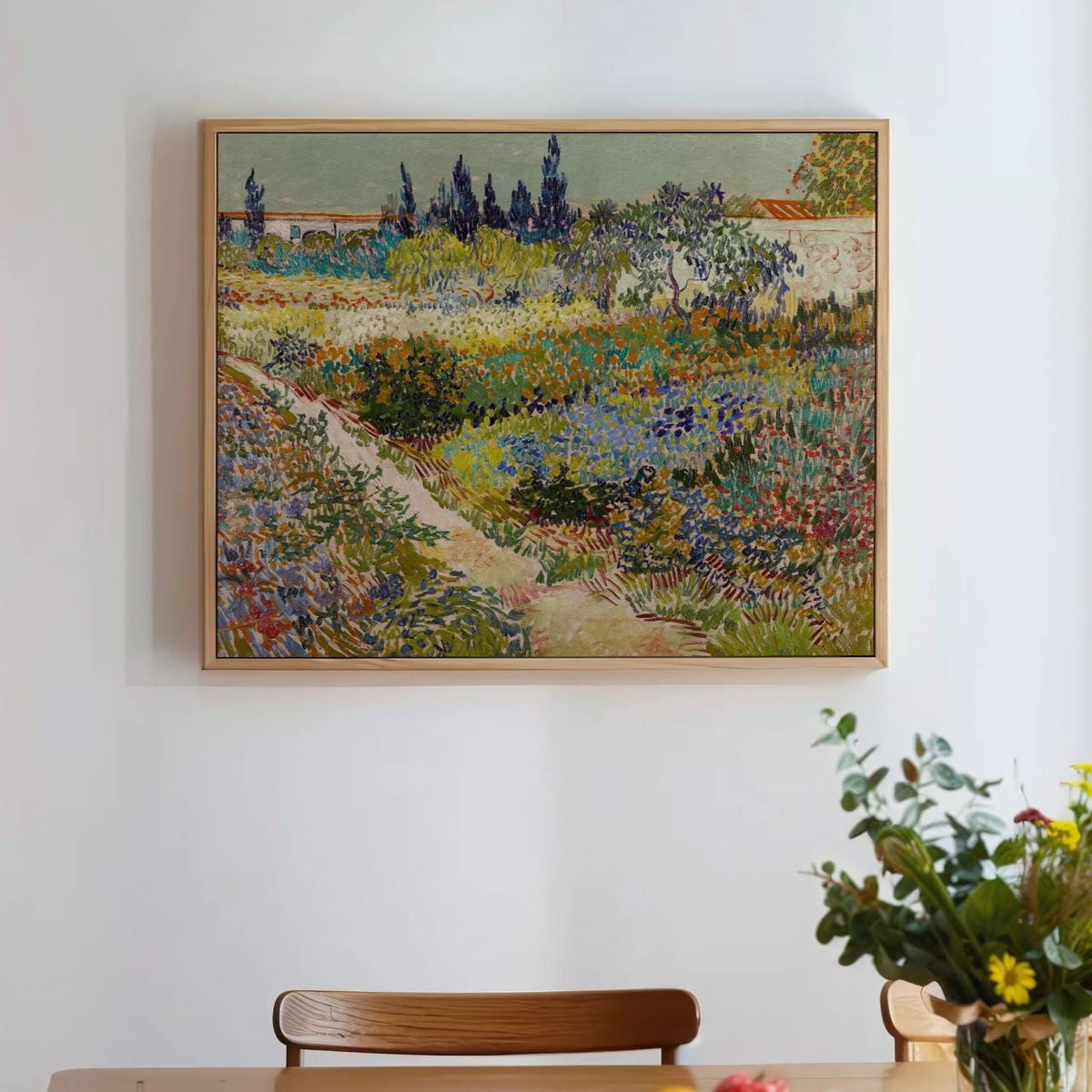 Vincent van Gogh, Garden at Arles - Vibrant Garden Print, Multi Flower Beds Art, Arles Decor, Modern Canvas Wall Art Pri