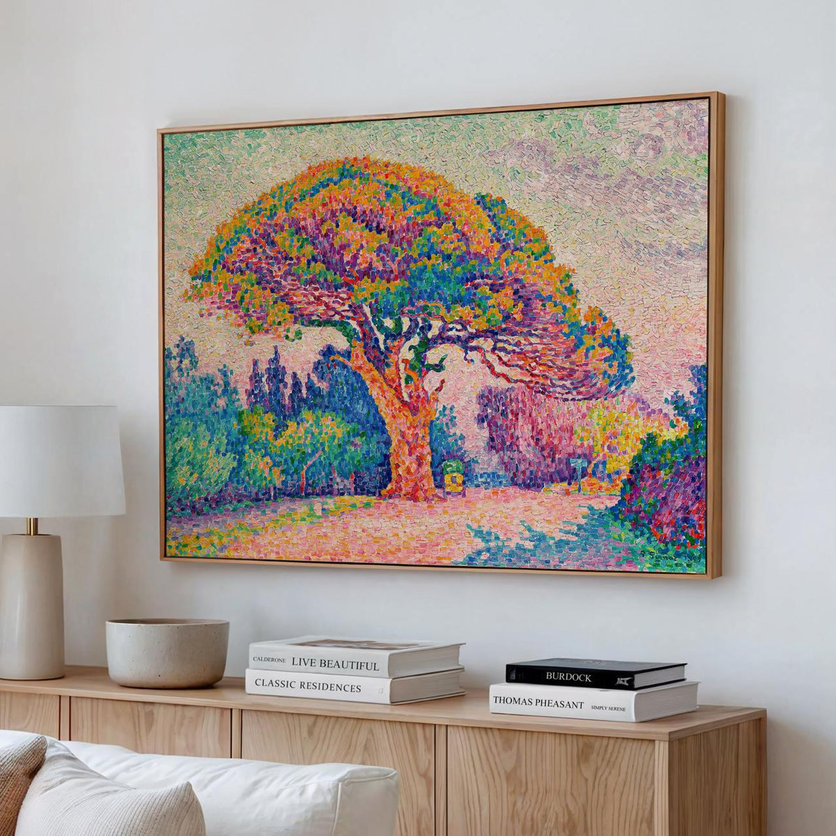 Paul Signac, The Pine Tree Saint Tropez 1909 - Canvas Wall Art Print, Rustic Home Decor, Large Framed Art