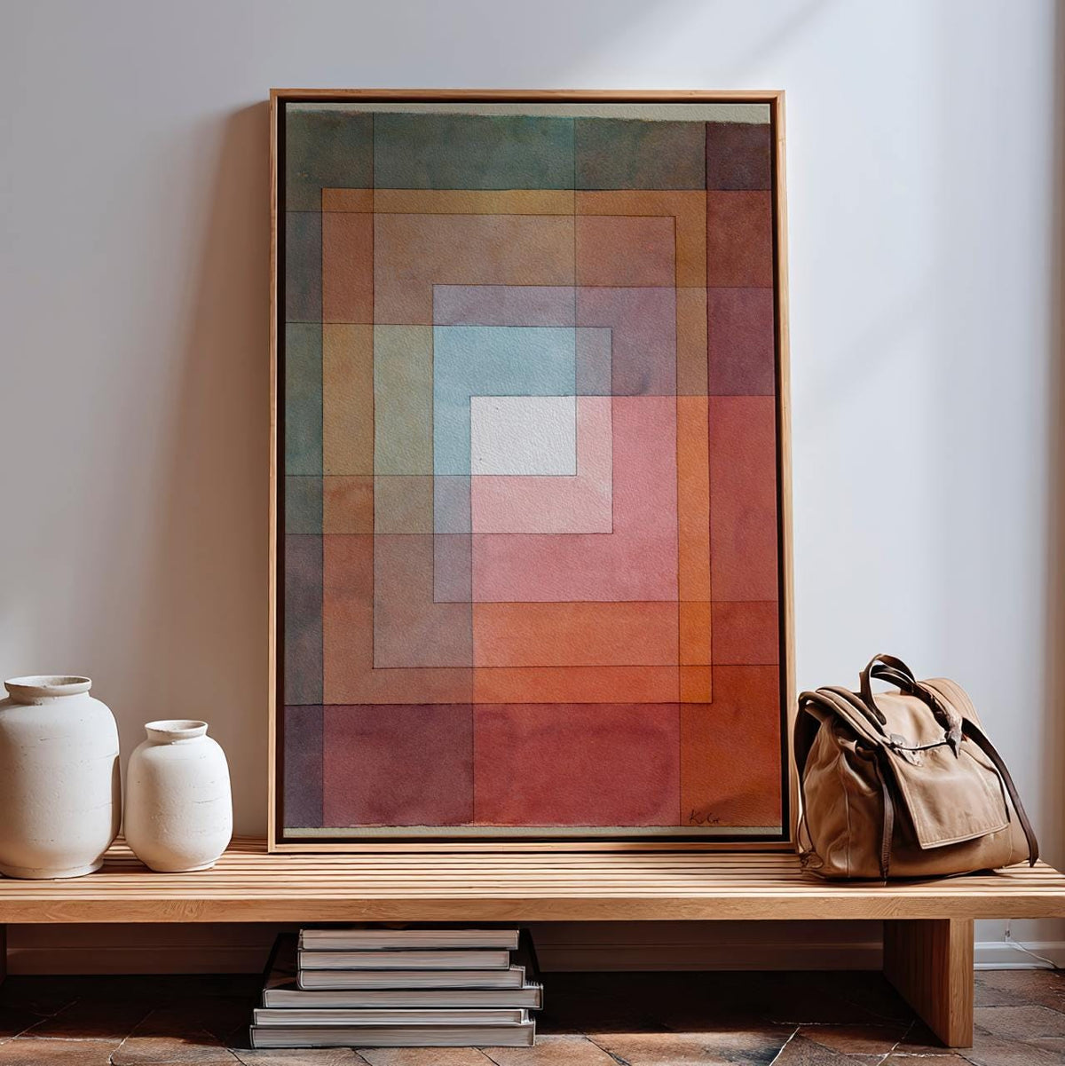 Paul Klee, Polyphonic Setting for White 1930 - Framed Canvas Wall Art, Office Decor, Large Abstract Print