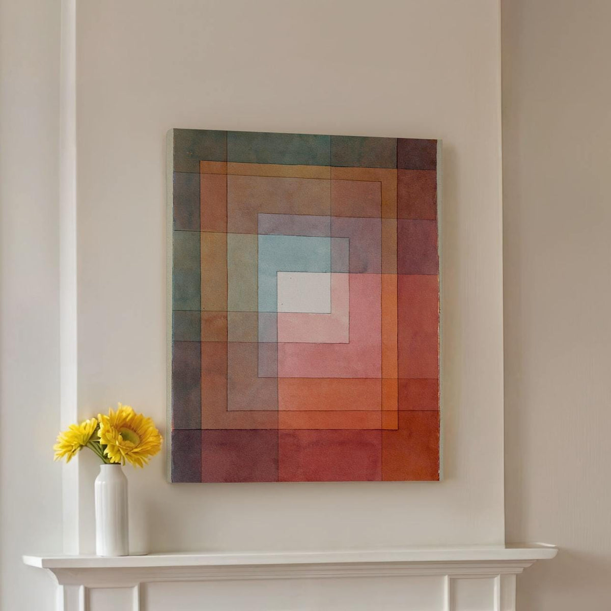 Paul Klee, Polyphonic Setting for White 1930 - Framed Canvas Wall Art, Office Decor, Large Abstract Print
