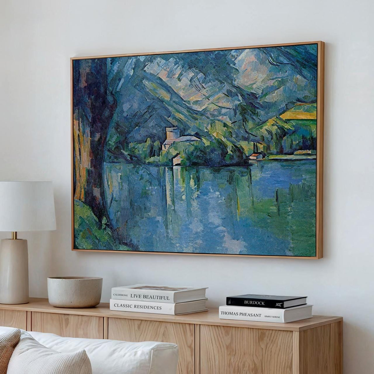 Paul Cezanne, Lake of Annecy 1890s - Framed Canvas Wall Art Print, Home Decor, Modern Gallery Art