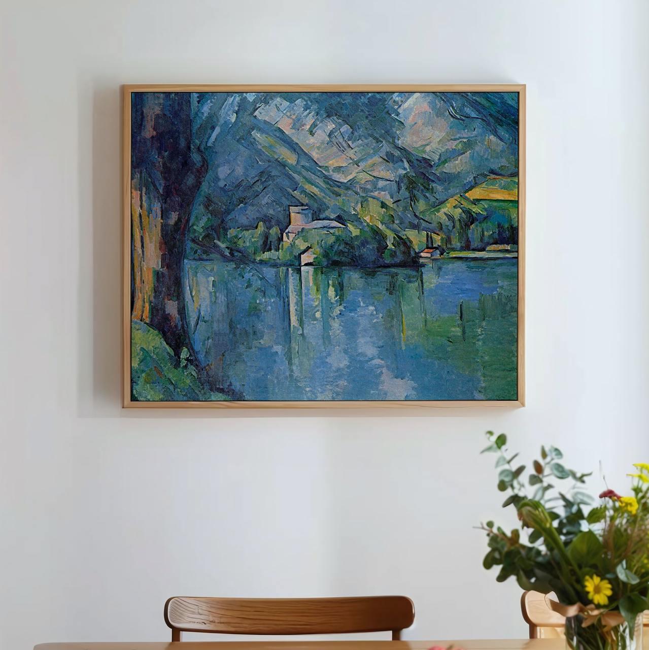 Paul Cezanne, Lake of Annecy 1890s - Framed Canvas Wall Art Print, Home Decor, Modern Gallery Art