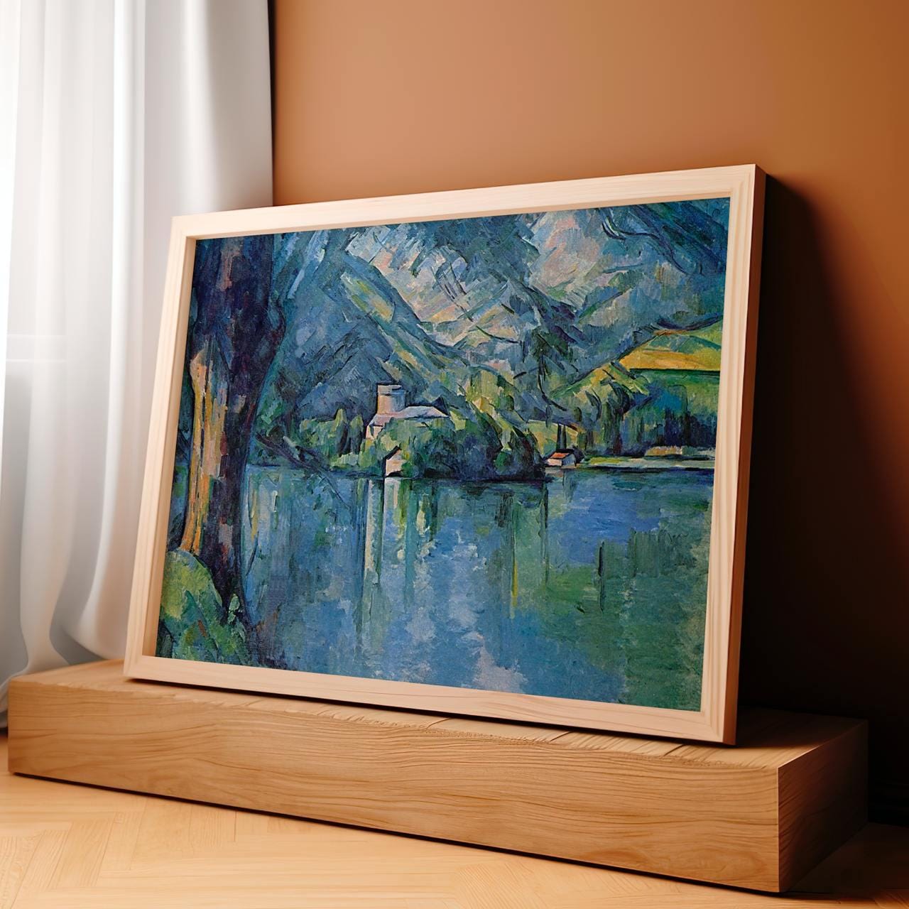 Paul Cezanne, Lake of Annecy 1890s - Framed Canvas Wall Art Print, Home Decor, Modern Gallery Art