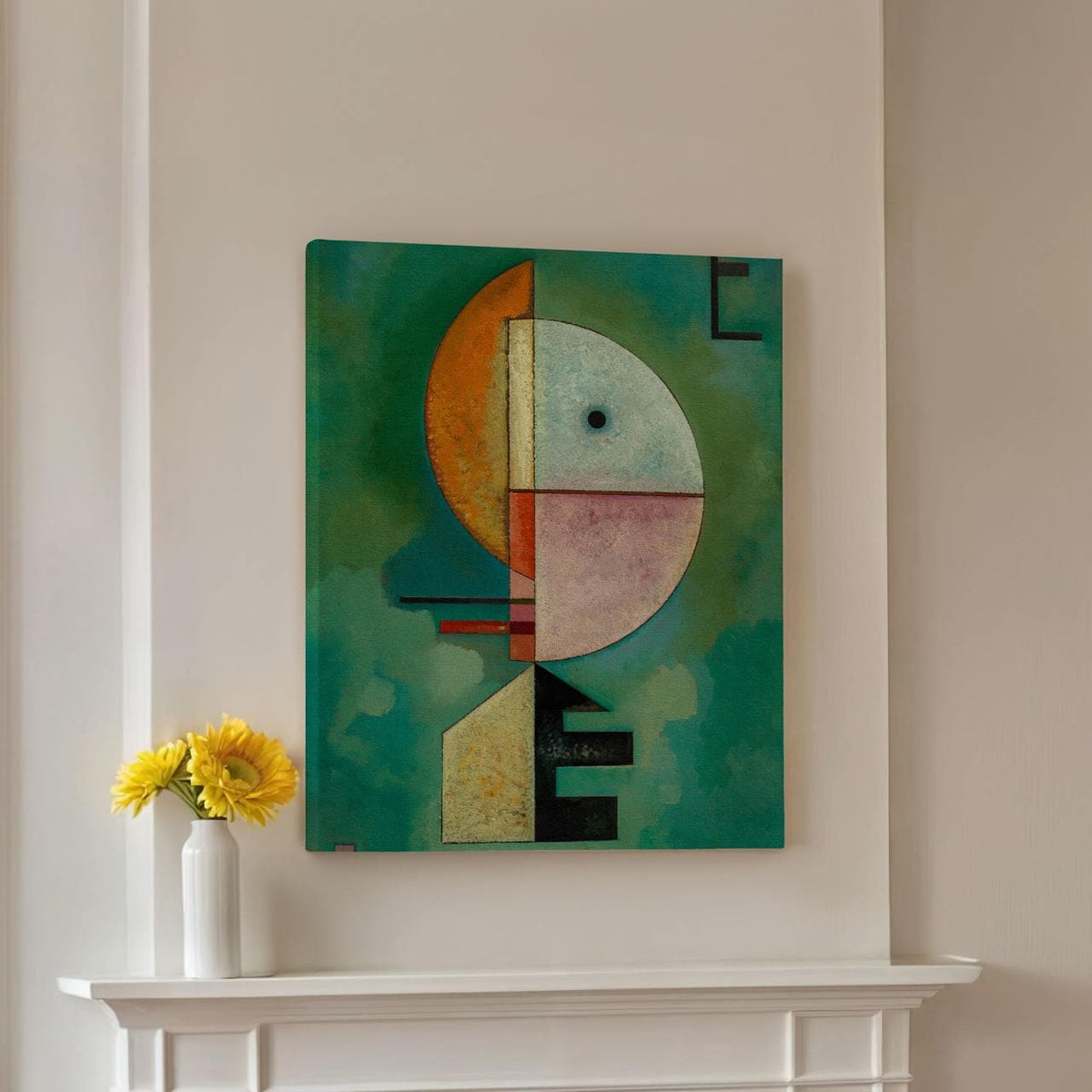 Wassily Kandinsky - Upward - Geometric Abstract Canvas Print, Vibrant Modern Wall Art, Large Oversized Framed Decor