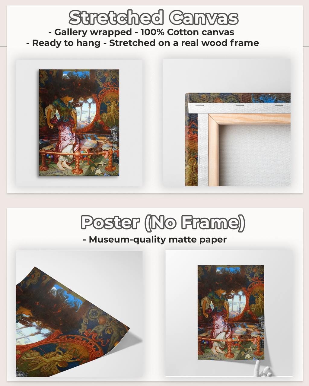 William Holman Hunt – The Lady of Shalott – Pre-Raphaelite Weaving Tower, Tennyson Legend Art Print