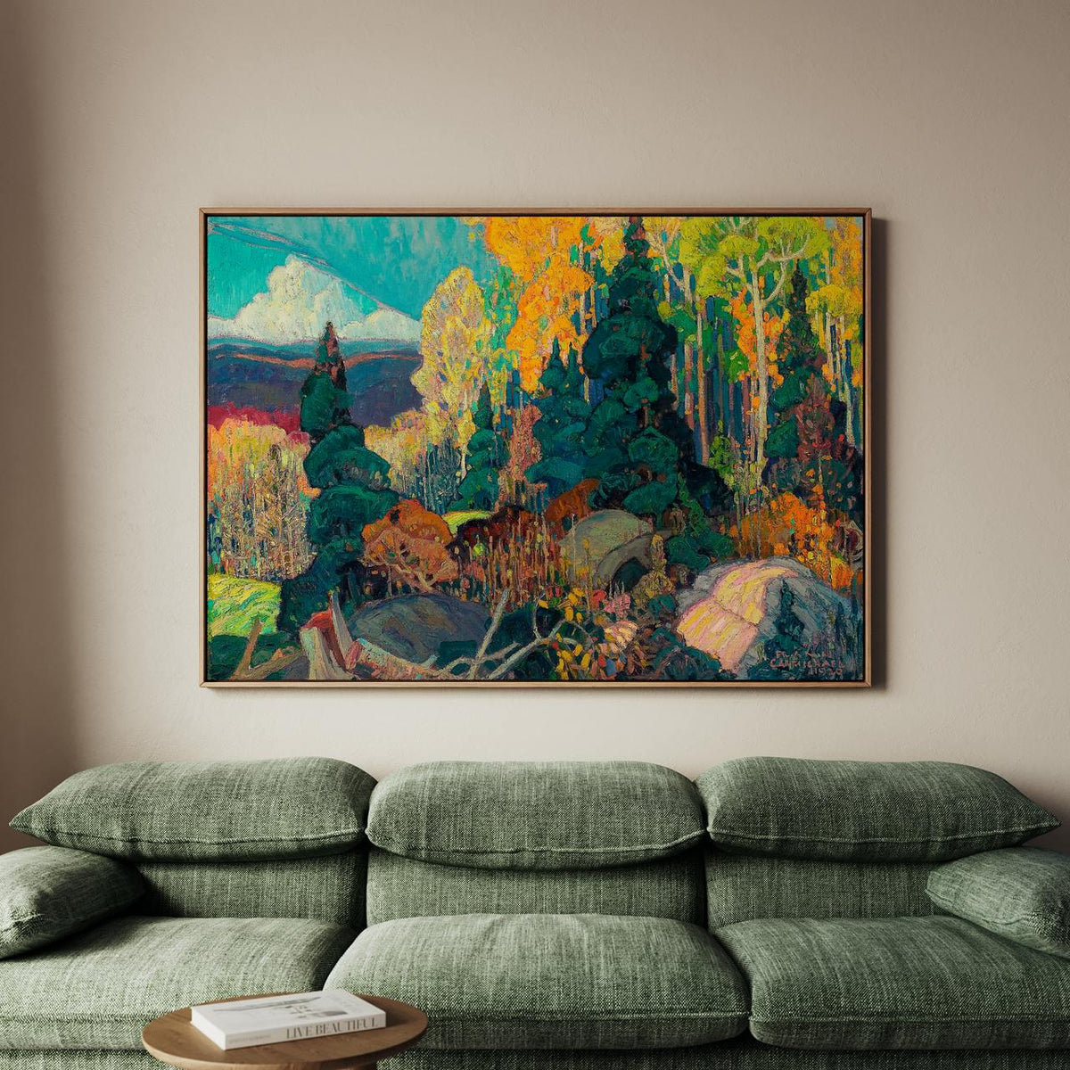 Franklin Carmichael - Autumn Hillside - Vibrant Fall Trees Print, Modern Landscape Canvas Art, Vintage Nature Boho Wall