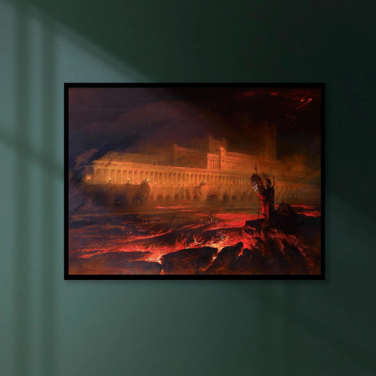 John Martin - Pandemonium. Gothic wall art, Canvas print, Gallery wrapped, Famous art, Painting on canvas, Dark art prin