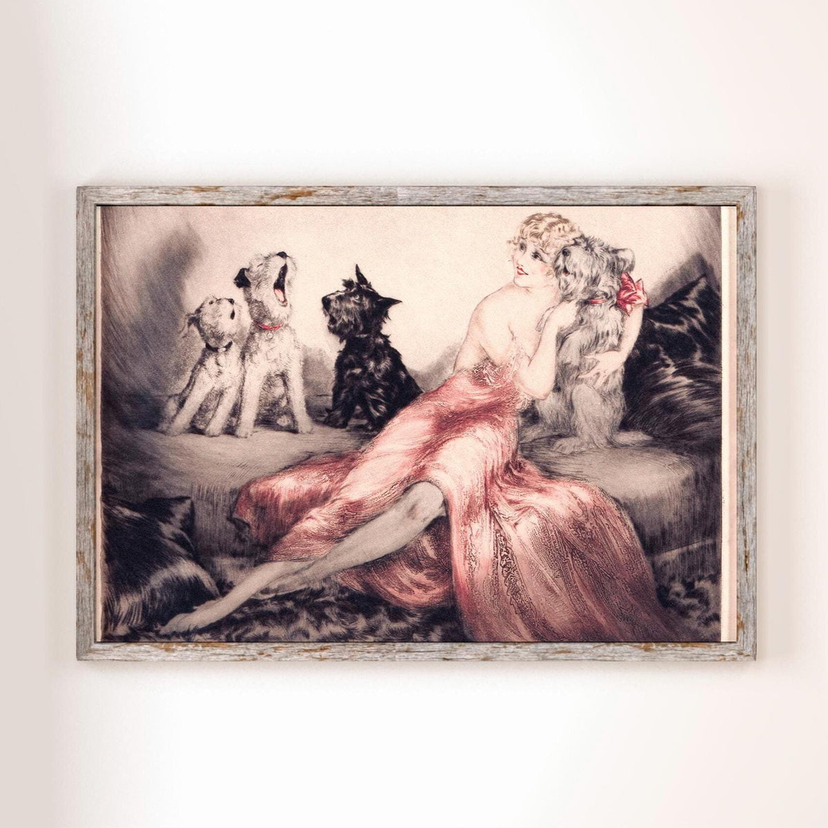 Louis Icart - Perfect harmony. Canvas painting, Extravagant wall art, Kitchen wall art, Beautiful girl art, Ready to han