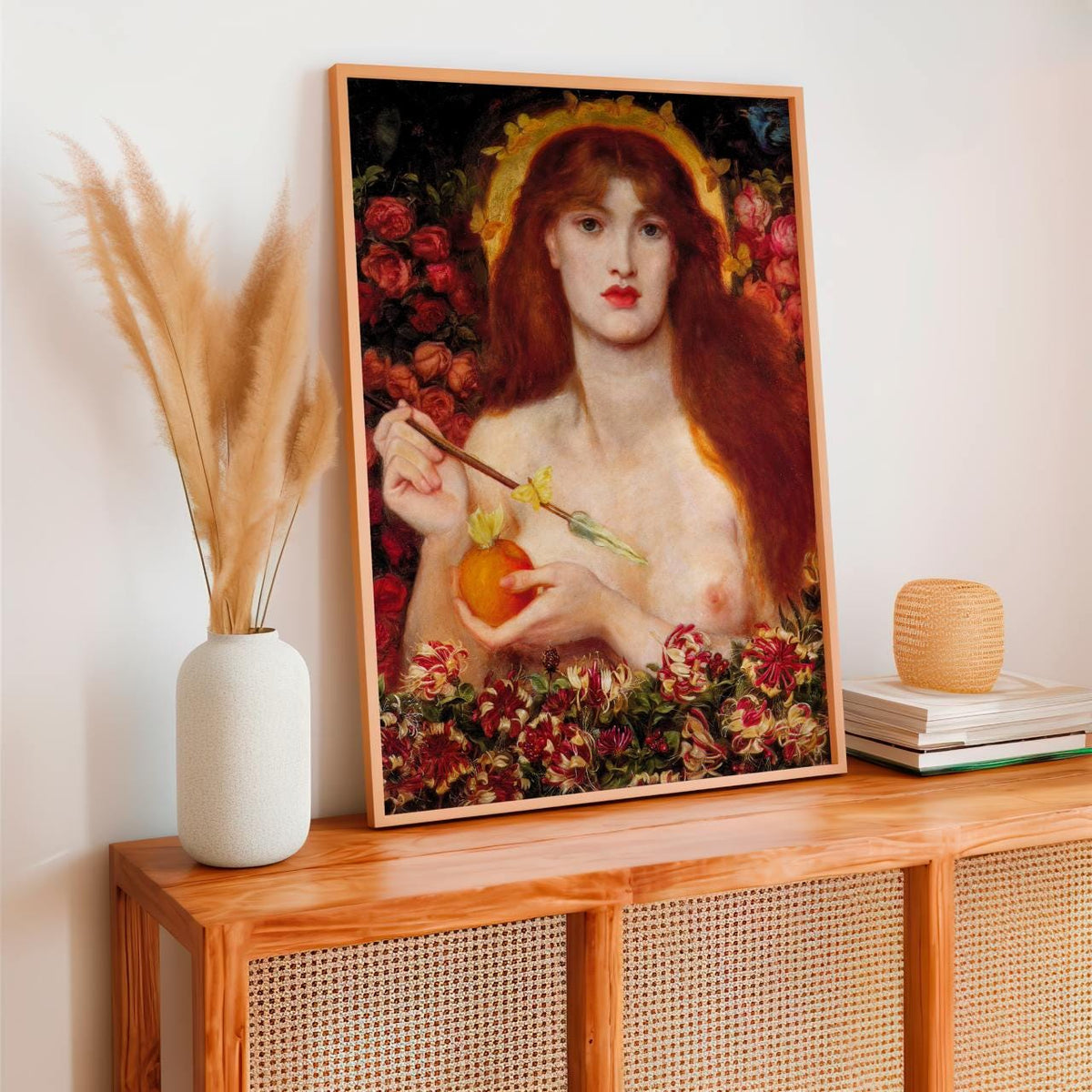 Dante Gabriel Rossetti, Venus Verticordia 1868 - Floral Portrait Print, Vintage Wall Art, Pre-Raphaelite Decor for Bedro