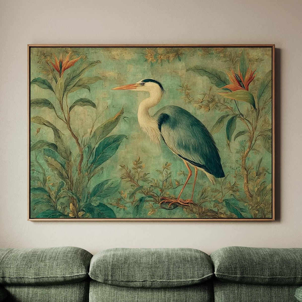 Living Room Vintage Floral Wall Hanging Framed Art Print, Poster Wall Art Floral Tapestry, Garden Flower Antique Wall Ha