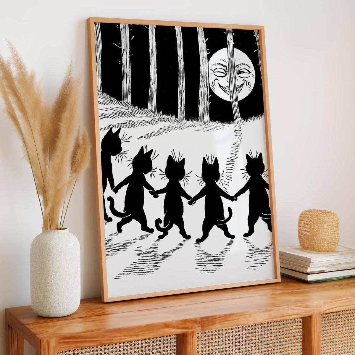 Louis Wain, The Wink Cat - Whimsical Animal Print, Folk Art Decor, Vintage Wall Art, Living Room Decor, Canvas Wall Art