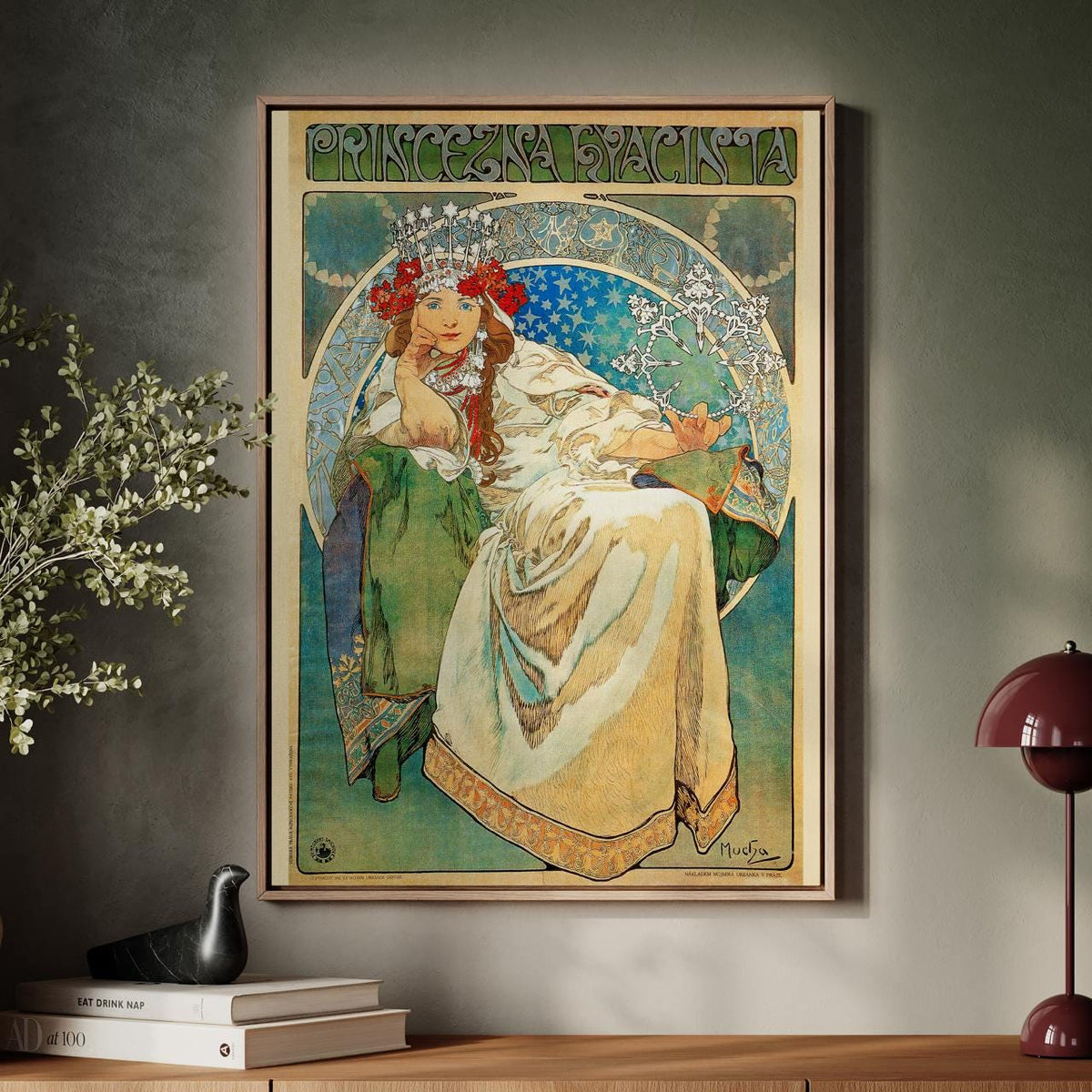 Alphonse Mucha, Princess Hyacinth 1911 - Art Nouveau Ballet Poster, Portrait Wall Art, Vintage Decor for Bedroom, Canvas