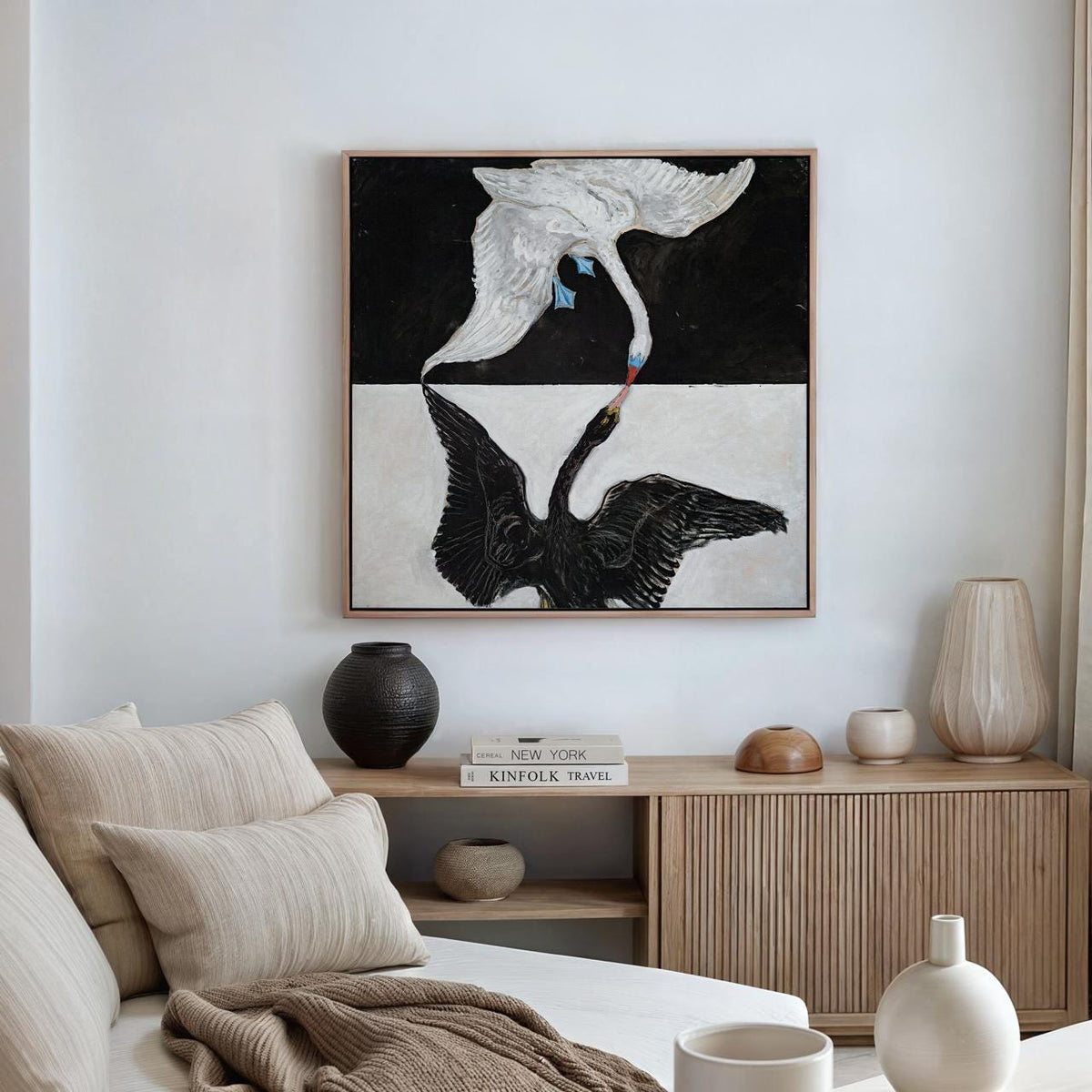Hilma af Klint, The Swan - Abstract Spiritual Print, Symbolic Geometric Art, Modern Dualistic Decor, Large Canvas Wall A