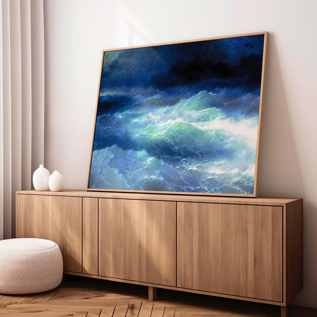 Ivan Aivazovsky, Among the Waves (1898) - Romantic Seascape Print, Stormy Sea Battle, Canvas Wall Art Decor