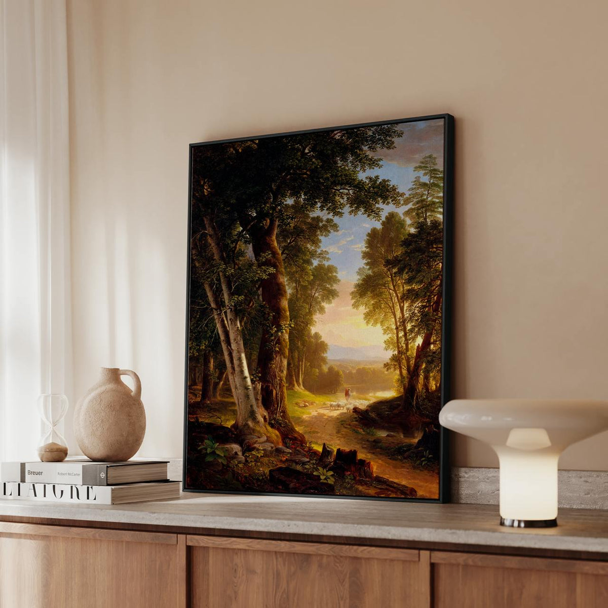 Asher Brown Durand, The Beeches (1845) - Hudson River Landscape Print, Pastoral Forest Scene, Canvas Wall Art Decor