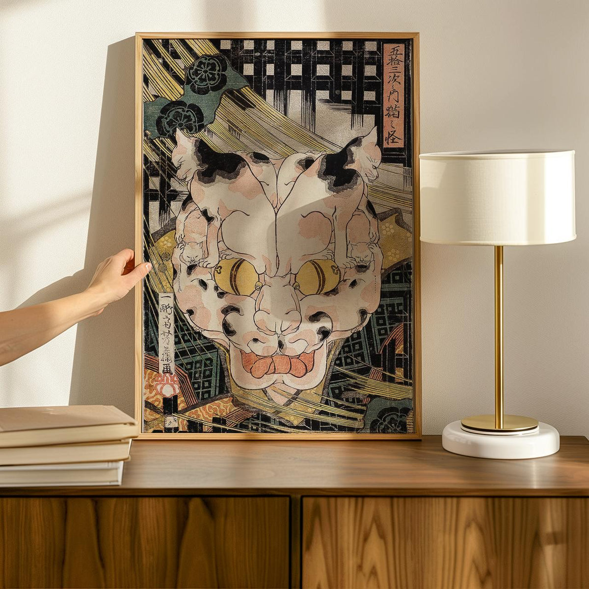 Utagawa Kuniyoshi, Bakeneko (1843-46) - Japanese Monster Cat Ukiyo-e Print, Folklore Fantasy Wall Art, Vintage Decor