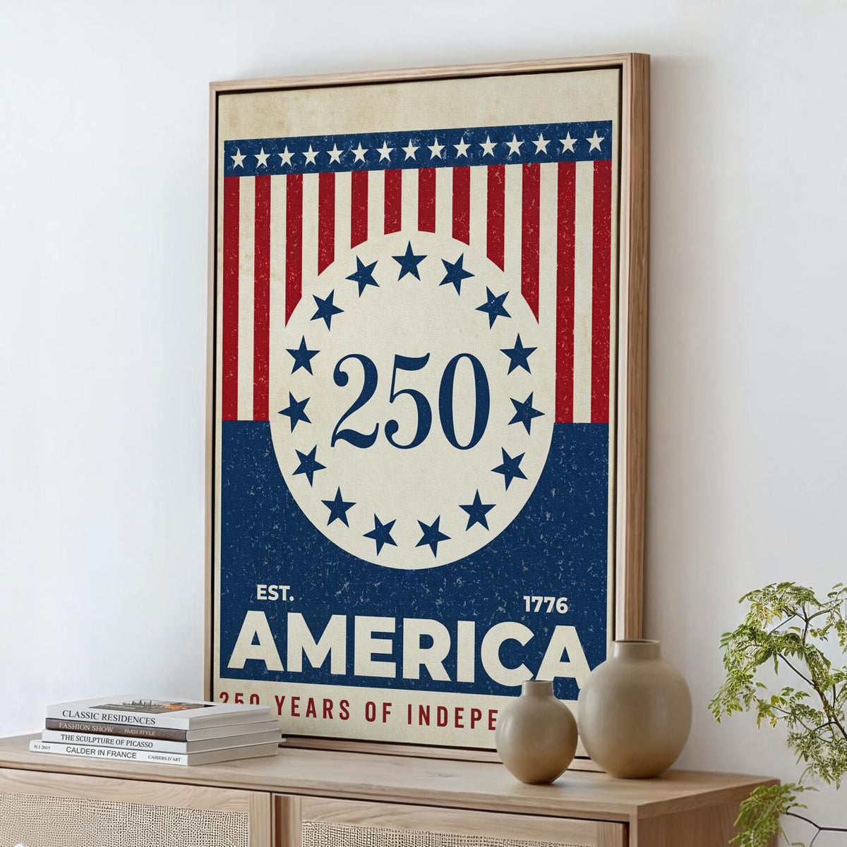 USA 250 anniversary 250 Years of Independence, America 250 wall art, United States Patriotic Poster, Stars and Stripes P