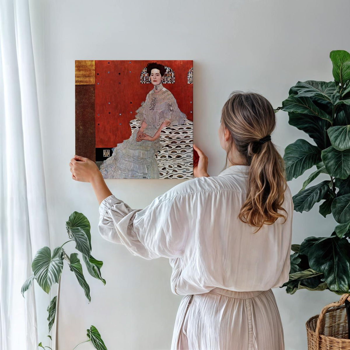Gustav Klimt, Portrait of Fritza Riedler (1906) - Art Nouveau Portrait Print, Golden Phase Elegance, Decorative Wall Art