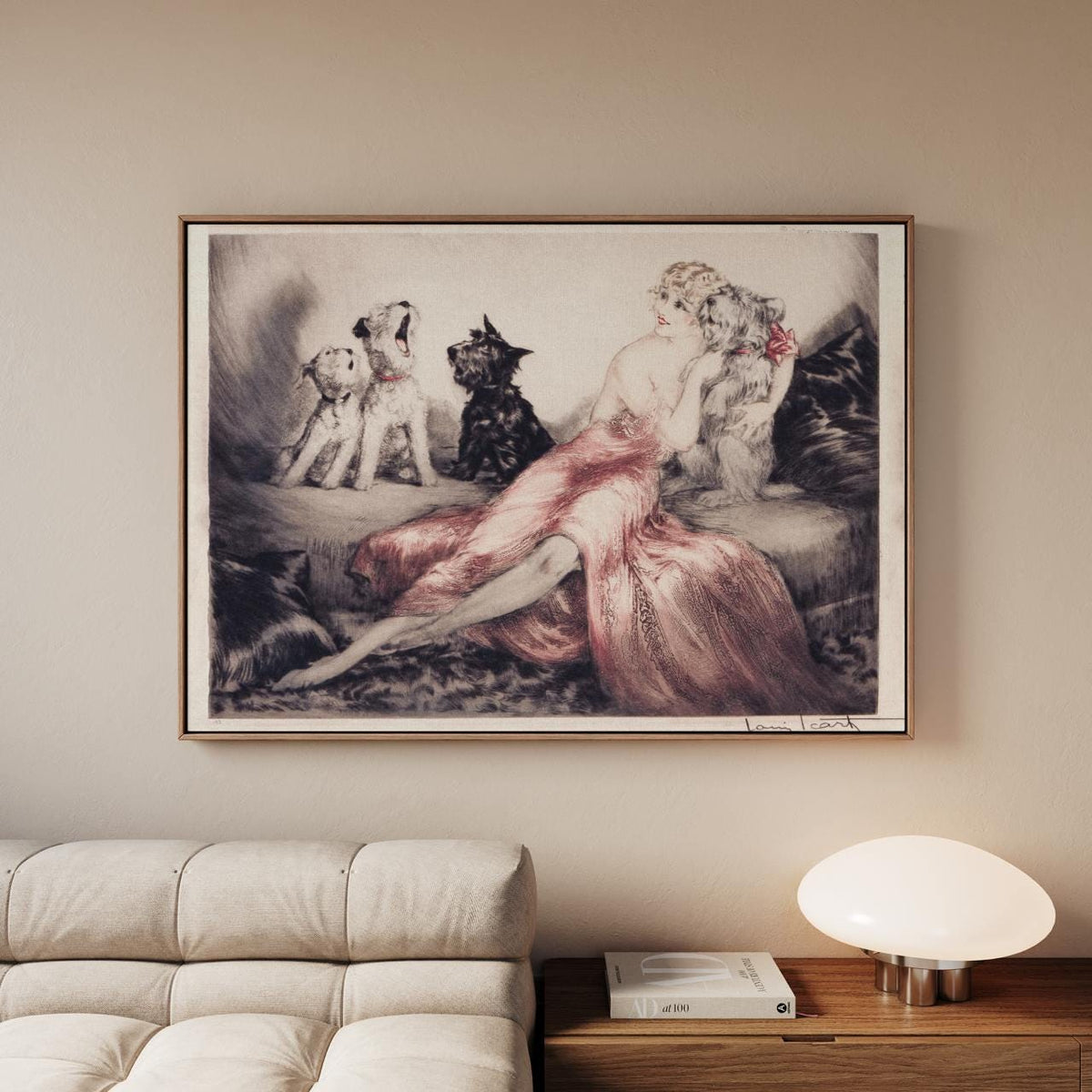 Louis Icart, Perfect Harmony - art deco wall art, elegant home decor, vintage female portrait, classic canvas print, sty