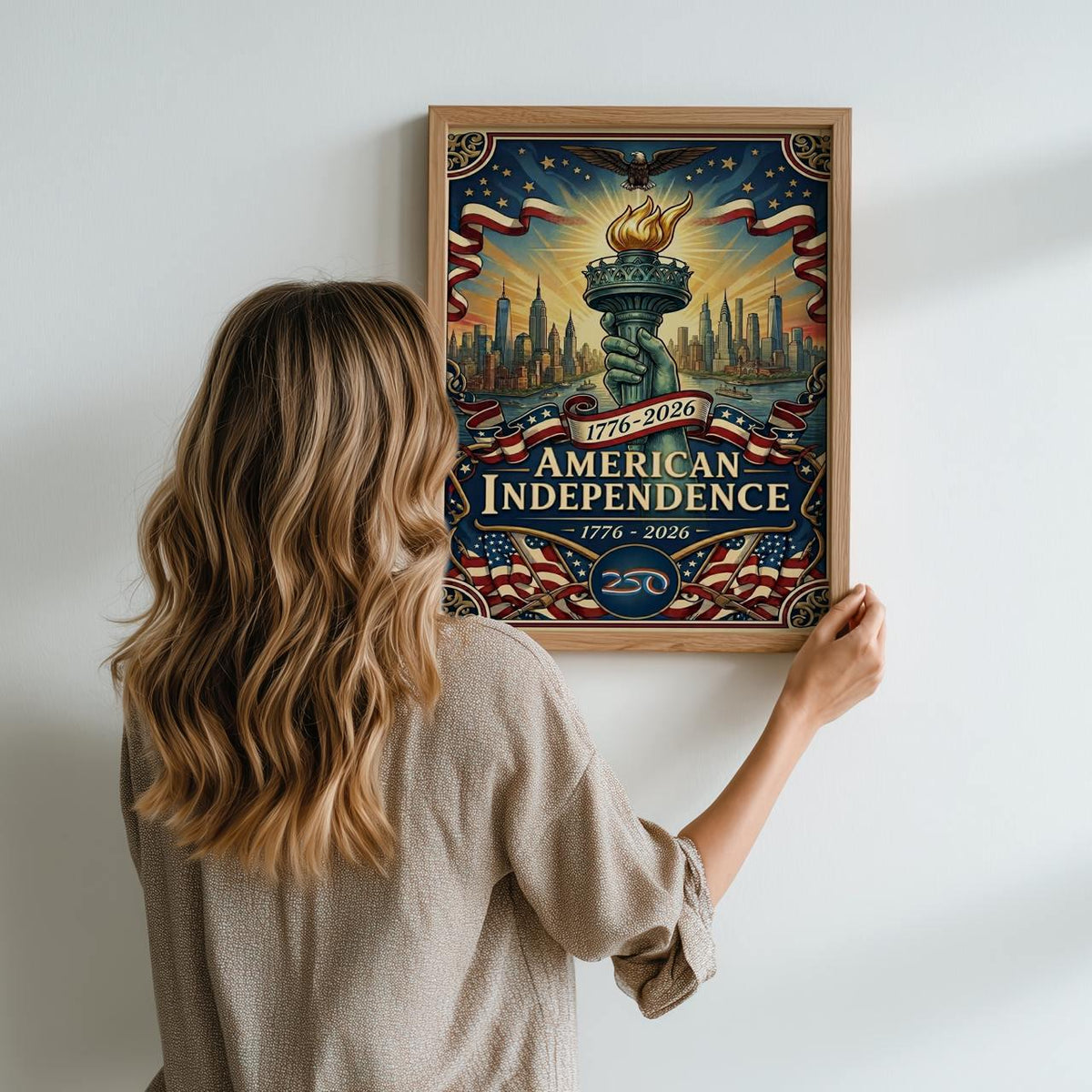 America 250 wall art 1776-2026, United States Patriotic Poster, Stars and Stripes Poster, Independence Poster, 4th July