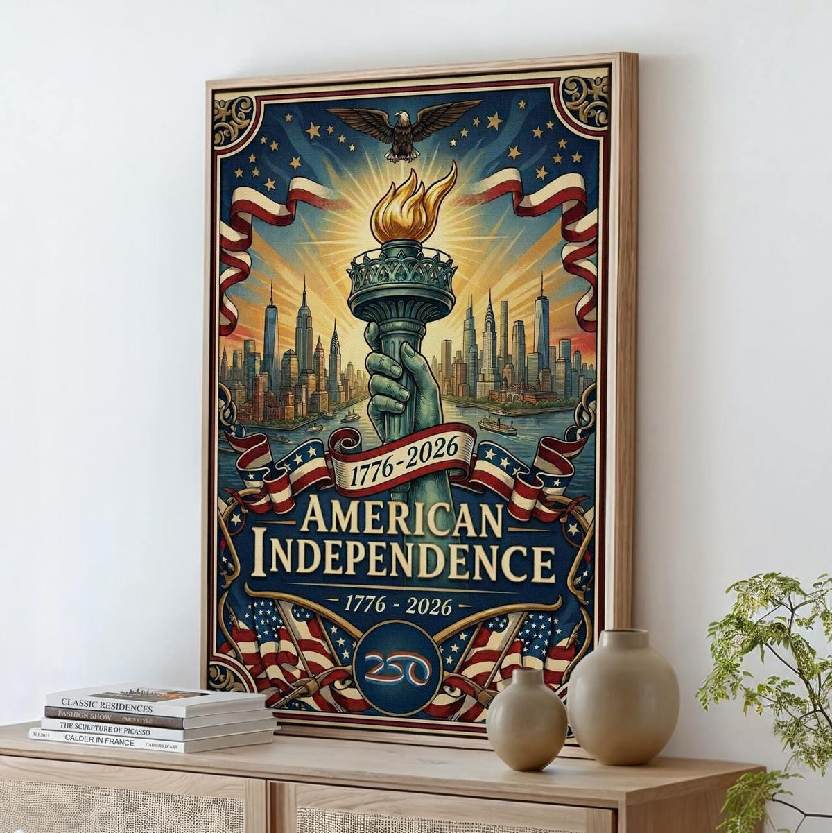America 250 wall art 1776-2026, United States Patriotic Poster, Stars and Stripes Poster, Independence Poster, 4th July