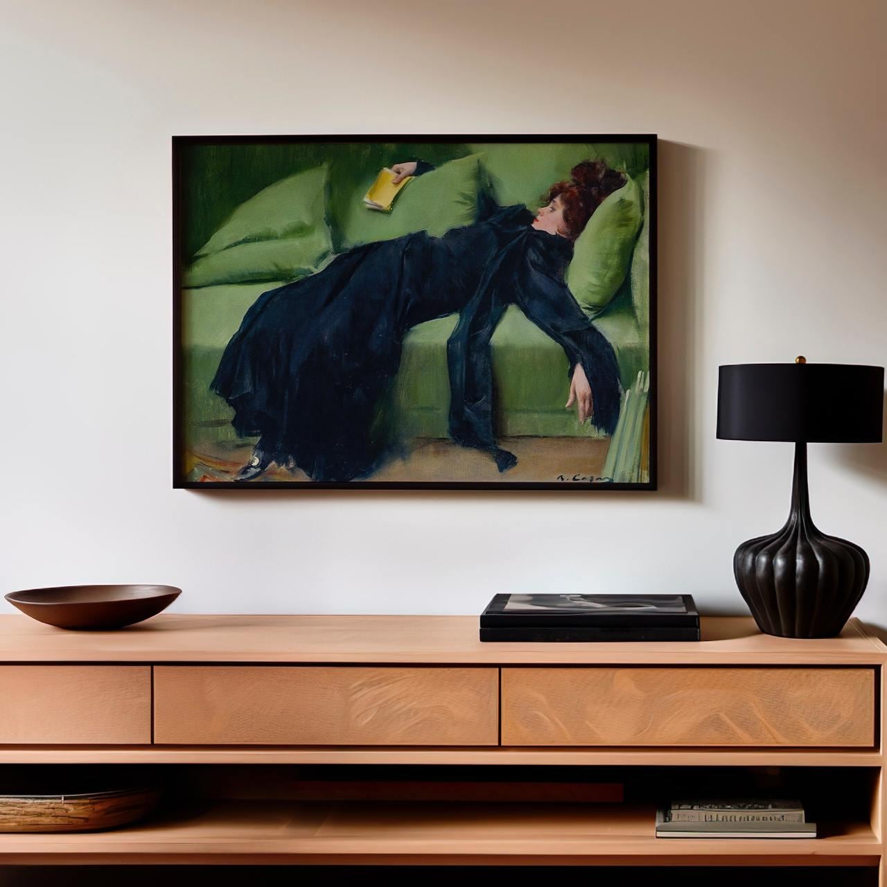 Ramon Casas, Decadent Young Woman, After the Dance (1899) - Art Nouveau Portrait Print, Moody Spanish Wall Art, Contempo
