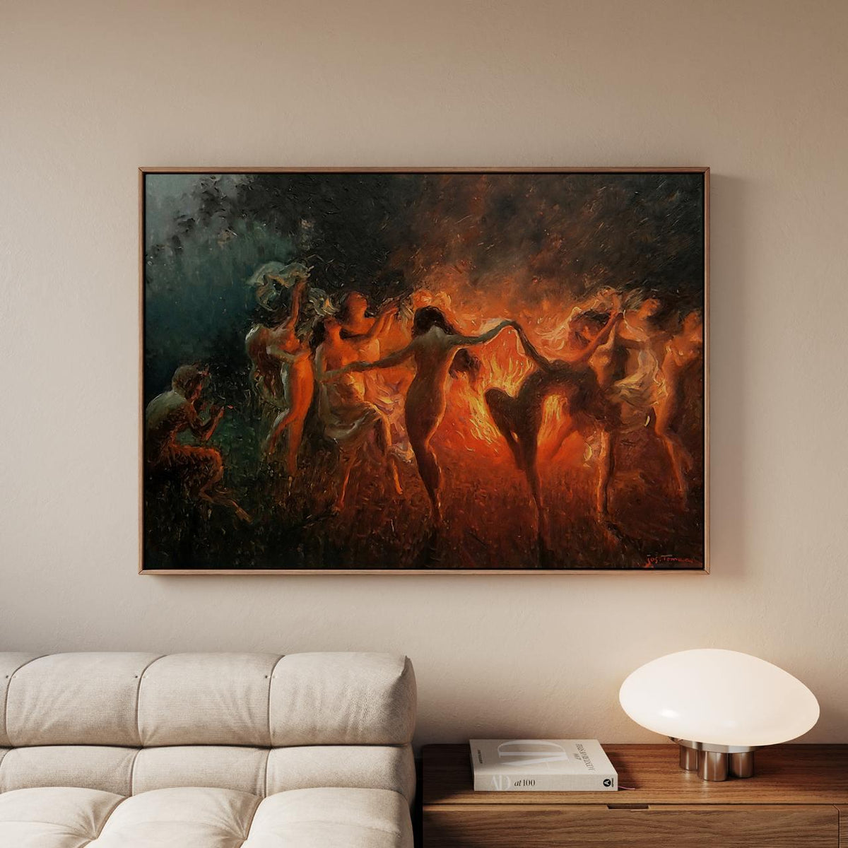 Joseph Tomanek, Fire Dance - gothic wall art, mystical women decor, dark academia print, fantasy home decor, dramatic be