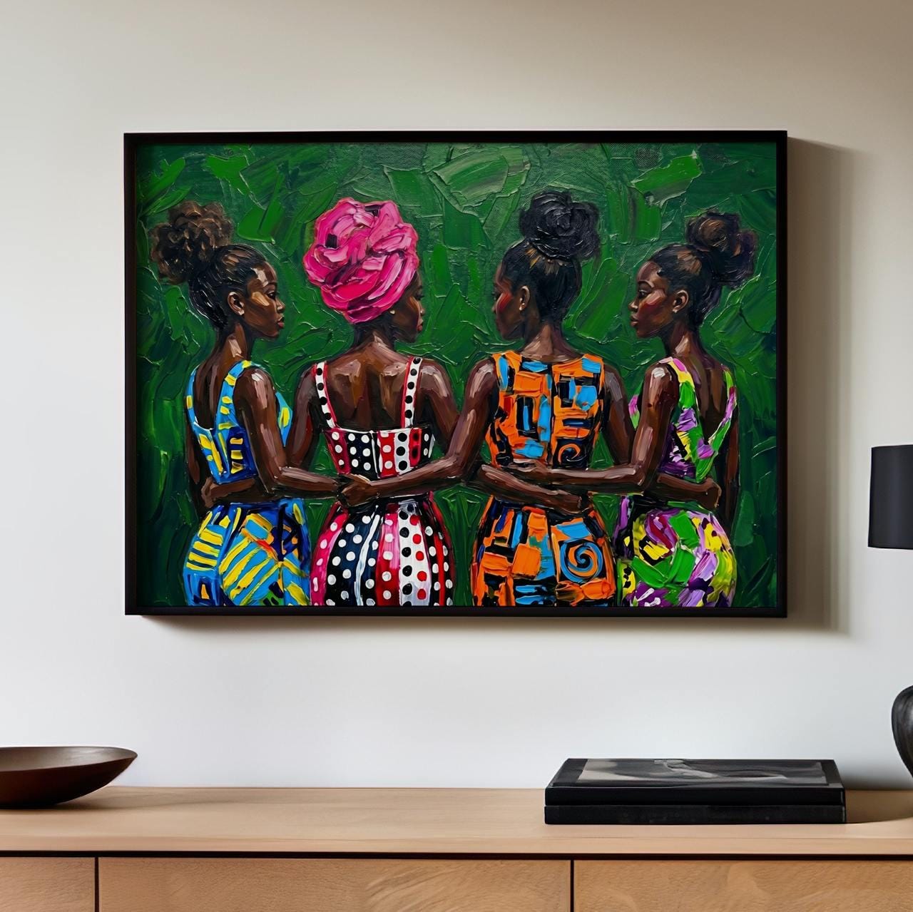 Afrocentric Wall Art Print, Modern Afro Female Figure Art, Boho Folk Home Decor, Abstract Cultural Poster, ART383