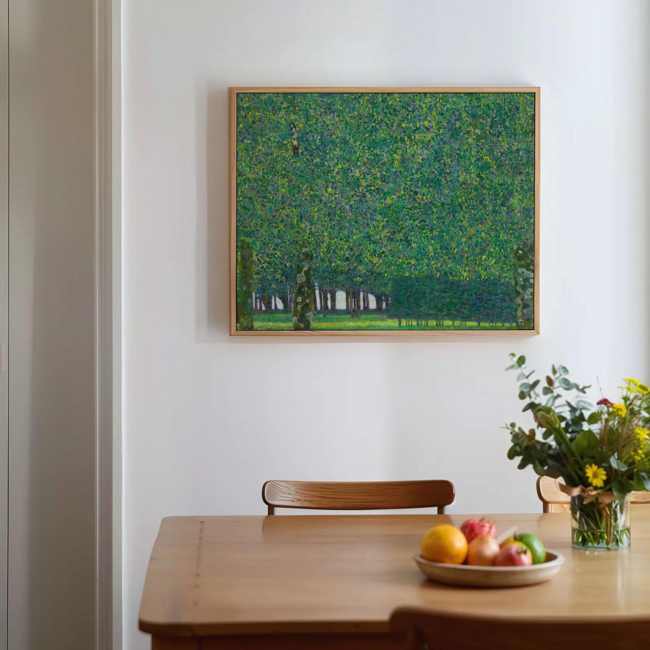 Gustav Klimt The Park 1910 - Framed Canvas Print, Large Green Wall Art, Vintage Art Decor