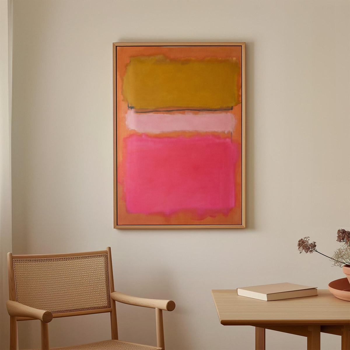 Mark Rothko Inspired Abstract White Pink Canvas Print, Color Field Style Wall Art, Modern Decor, ART417
