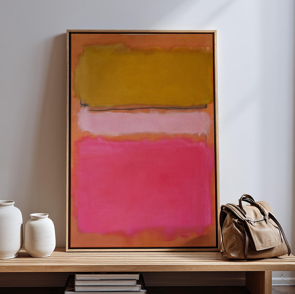 Mark Rothko Inspired Abstract White Pink Canvas Print, Color Field Style Wall Art, Modern Decor, ART417