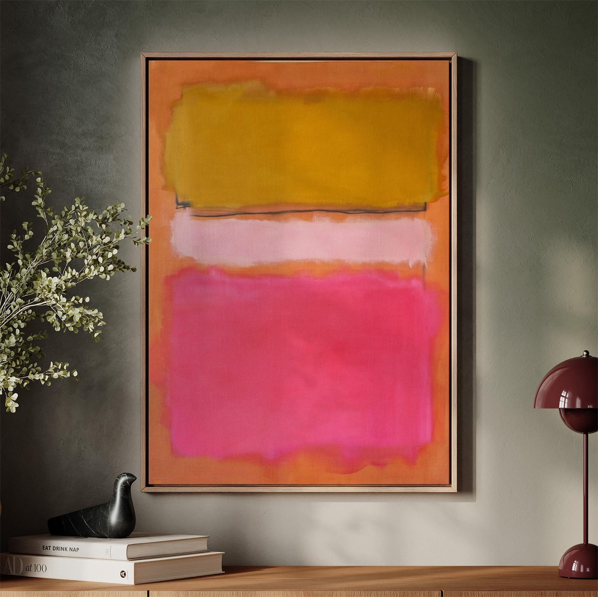 Mark Rothko Inspired Abstract White Pink Canvas Print, Color Field Style Wall Art, Modern Decor, ART417