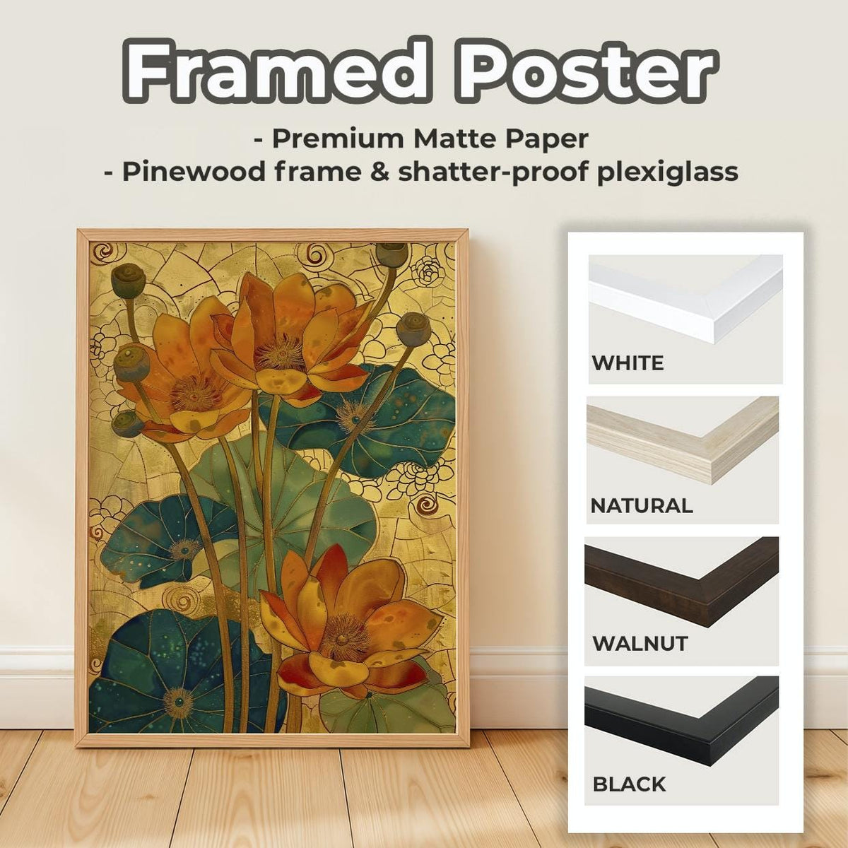 Vintage Inspired Yellow Flower Art, Botanical Wall Decor, Retro Mid-Century Modern Floral Print, ART380