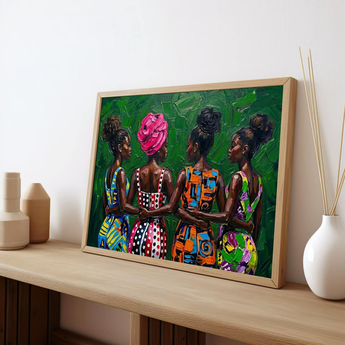 Afrocentric Wall Art Print, Modern Afro Female Figure Art, Boho Folk Home Decor, Abstract Cultural Poster, ART383