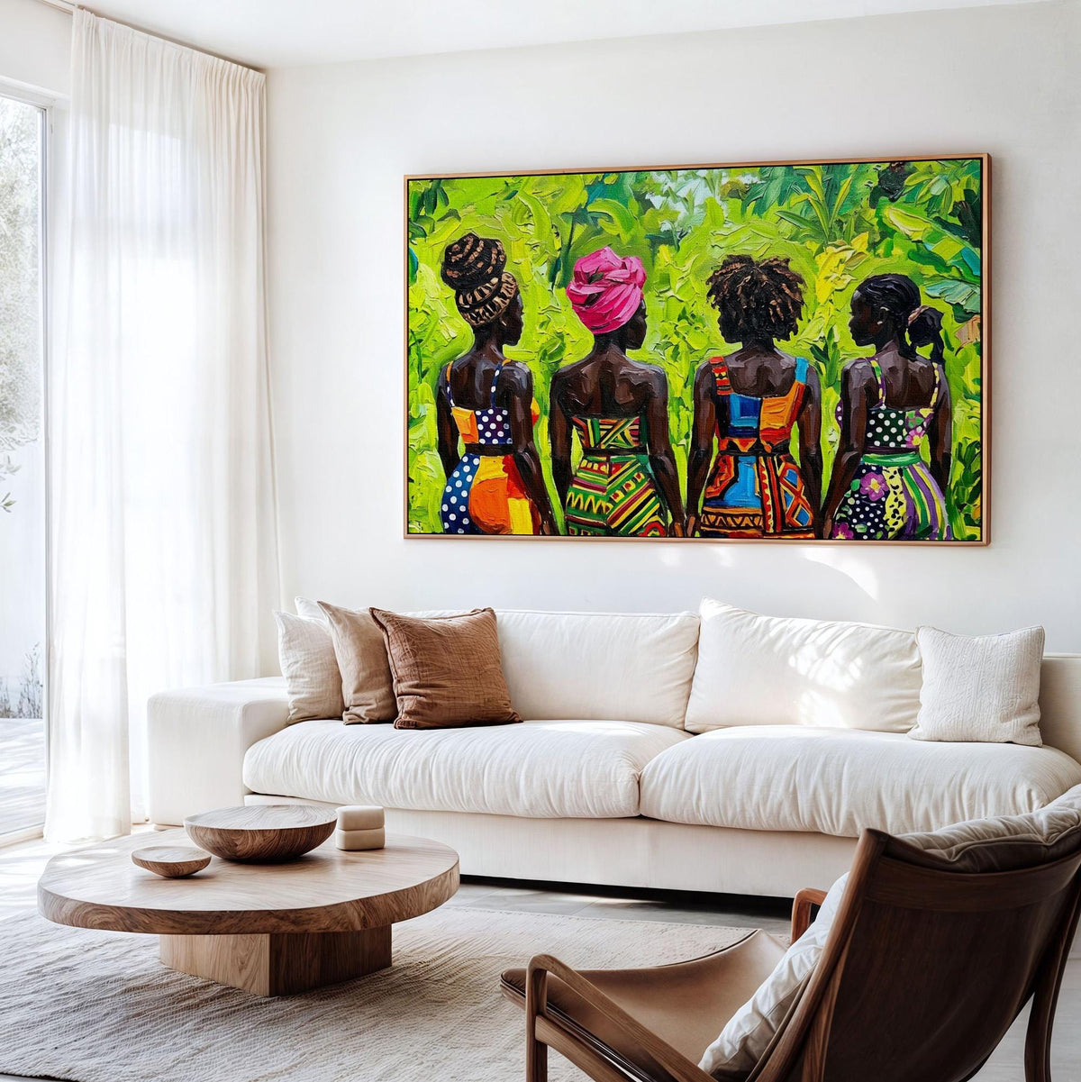 Afrocentric Boho Wall Art, Modern Female Figure Print, Colorful Cultural Decor, Living Room Statement Art, ART383