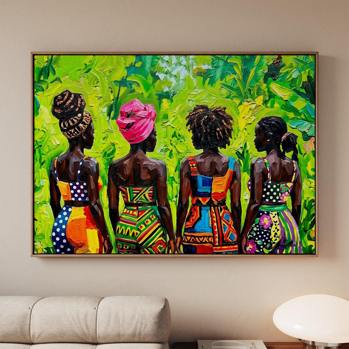 Afrocentric Boho Wall Art, Modern Female Figure Print, Colorful Cultural Decor, Living Room Statement Art, ART383