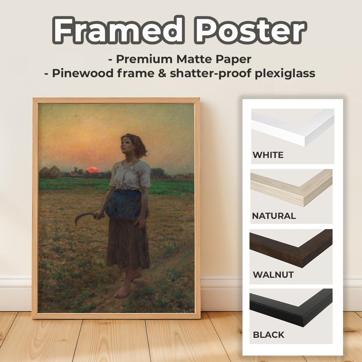 Jules Breton - Song Of The Lark. Fine art print, Provincial art print, Canvas reproduction, Сountryside scene poster, Gi
